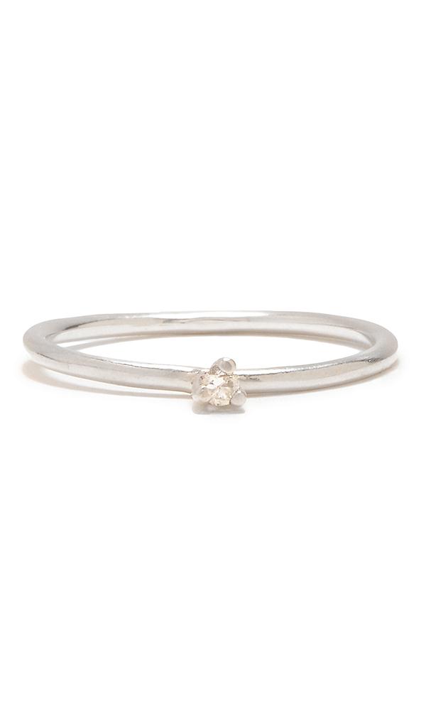 simple Silver diamond ring